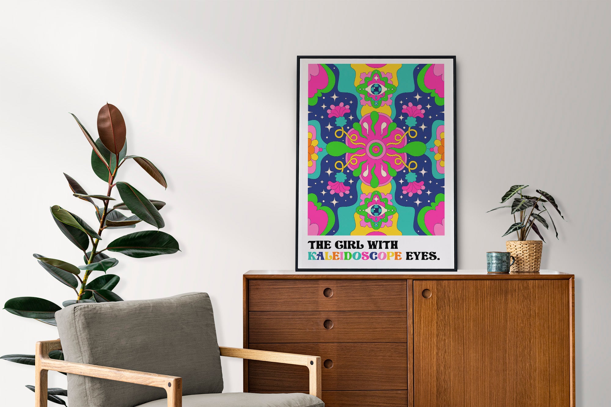 KALEIDOSCOPE EYES ビートルズ The Girl With The Kaleidoscope Eyes Print, The Beatles Print