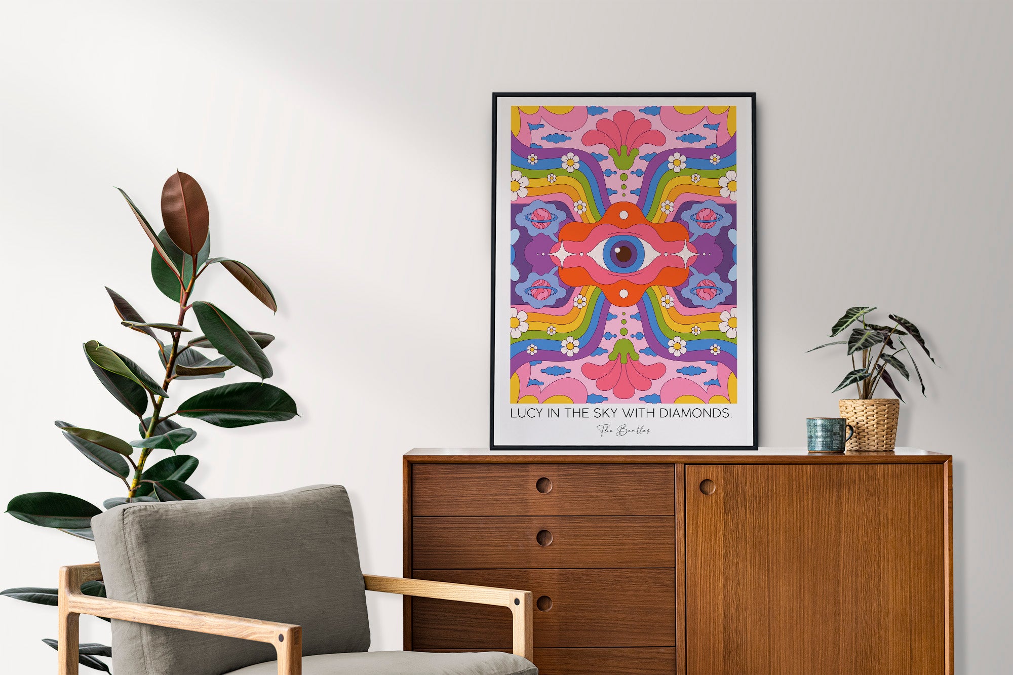 The Girl With The Kaleidoscope Eyes Print, Lucy In The Sky With Diamonds, The Beatles Print, The Beatles Poster, Music Print, The Beatles UK