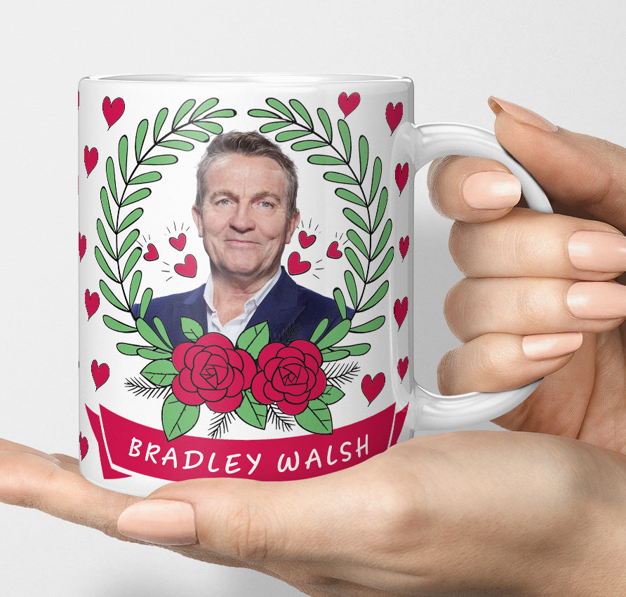 Bradley Walsh Mug, Bradley Walsh Love Hearts, Cute, Bradley Walsh Novelty Mug, Comedy Mug, Gift For Bradley Walsh Fan, UK Presenter, TV Mug