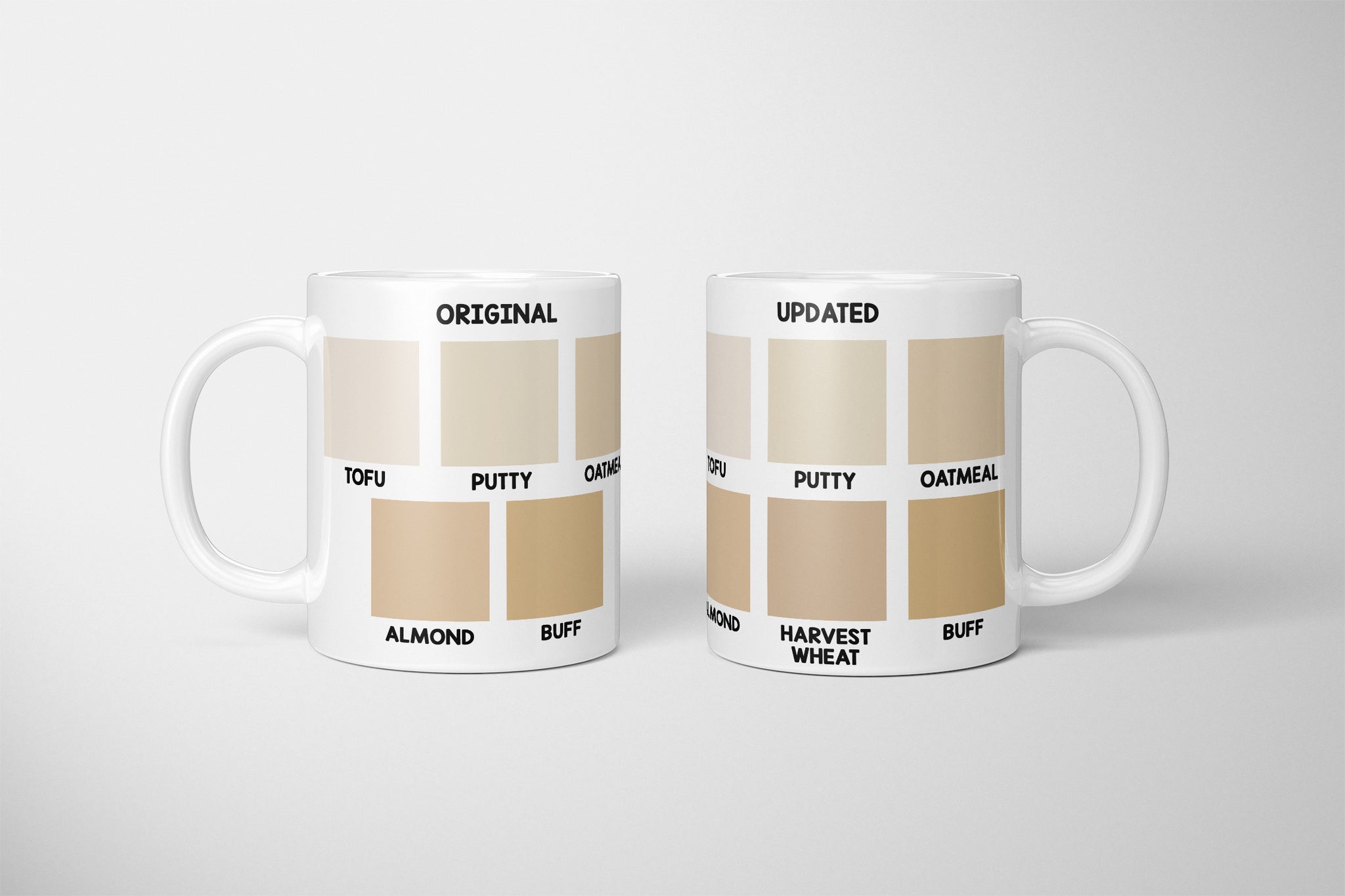 Frasier Shades Of Carpet Mug, Shades Of Berber Carpet, Frasier Mug, Frasier Fan Mug, Shades Of White, Beige, Buff, Almond, Tofu, Putty, UK