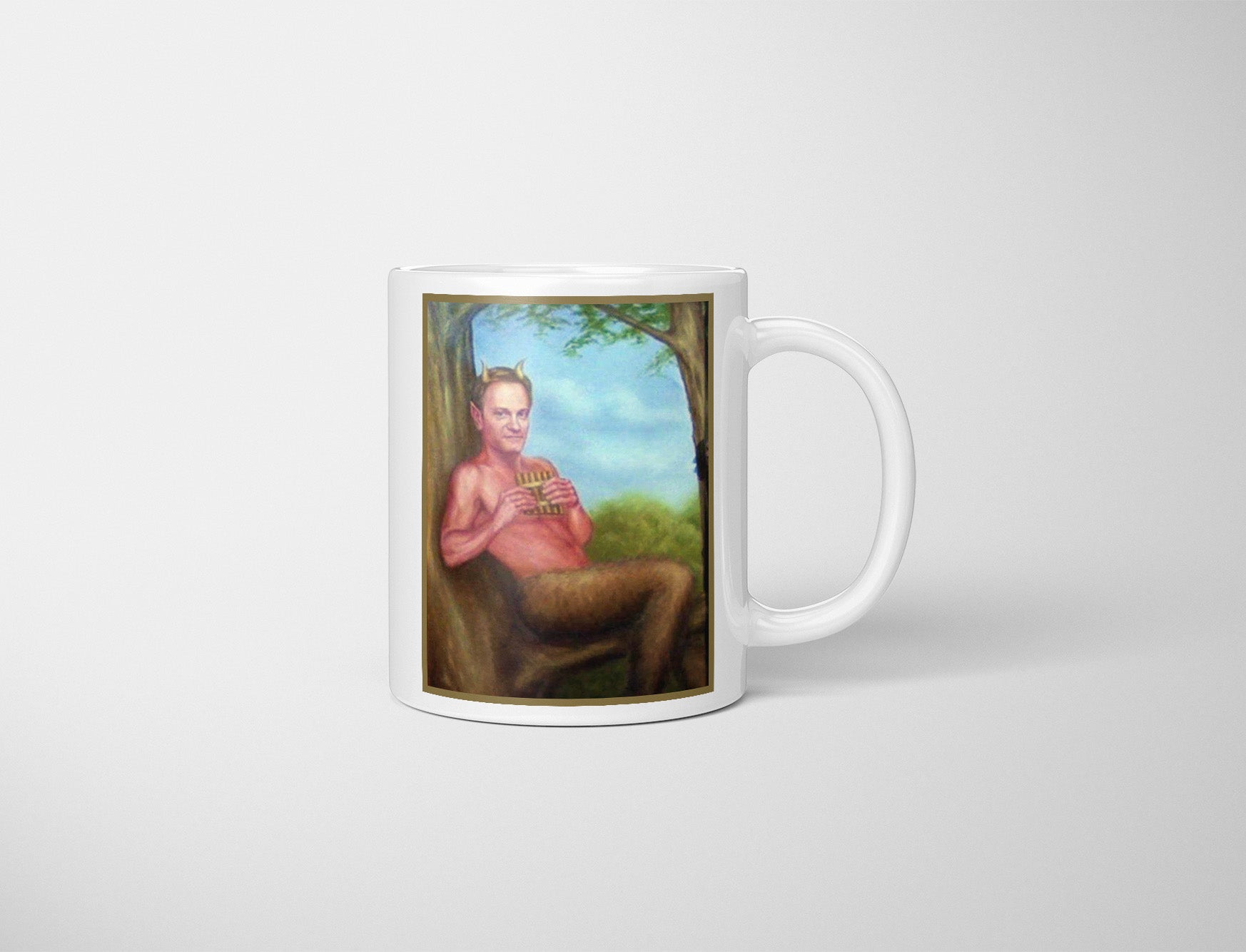 Niles Crane Painting Mug, Niles As Pan, Satyr God Of Debauchery And Fornication, Frasier Fan Mug, Frasier Fan Gift, Nile Crane Gift, UK