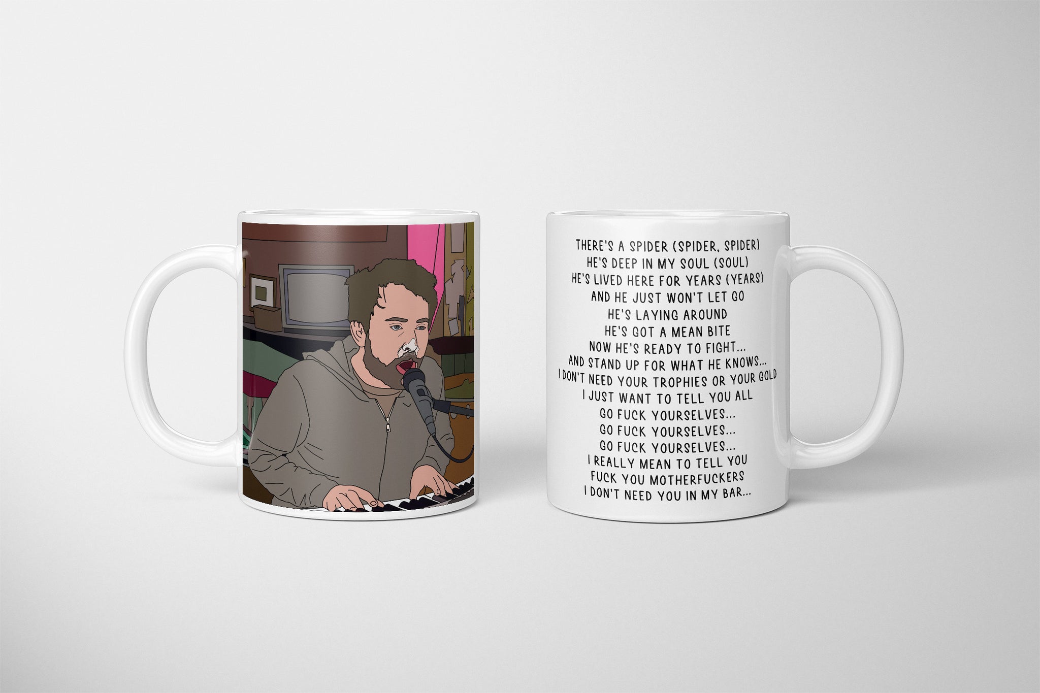 Charlie Kelly, Go Fuck Yourselves Song, There's A Spider, He's Deep In My Soul, Always Sunny In Philadelphia Mug, Charlie In Always Sunny