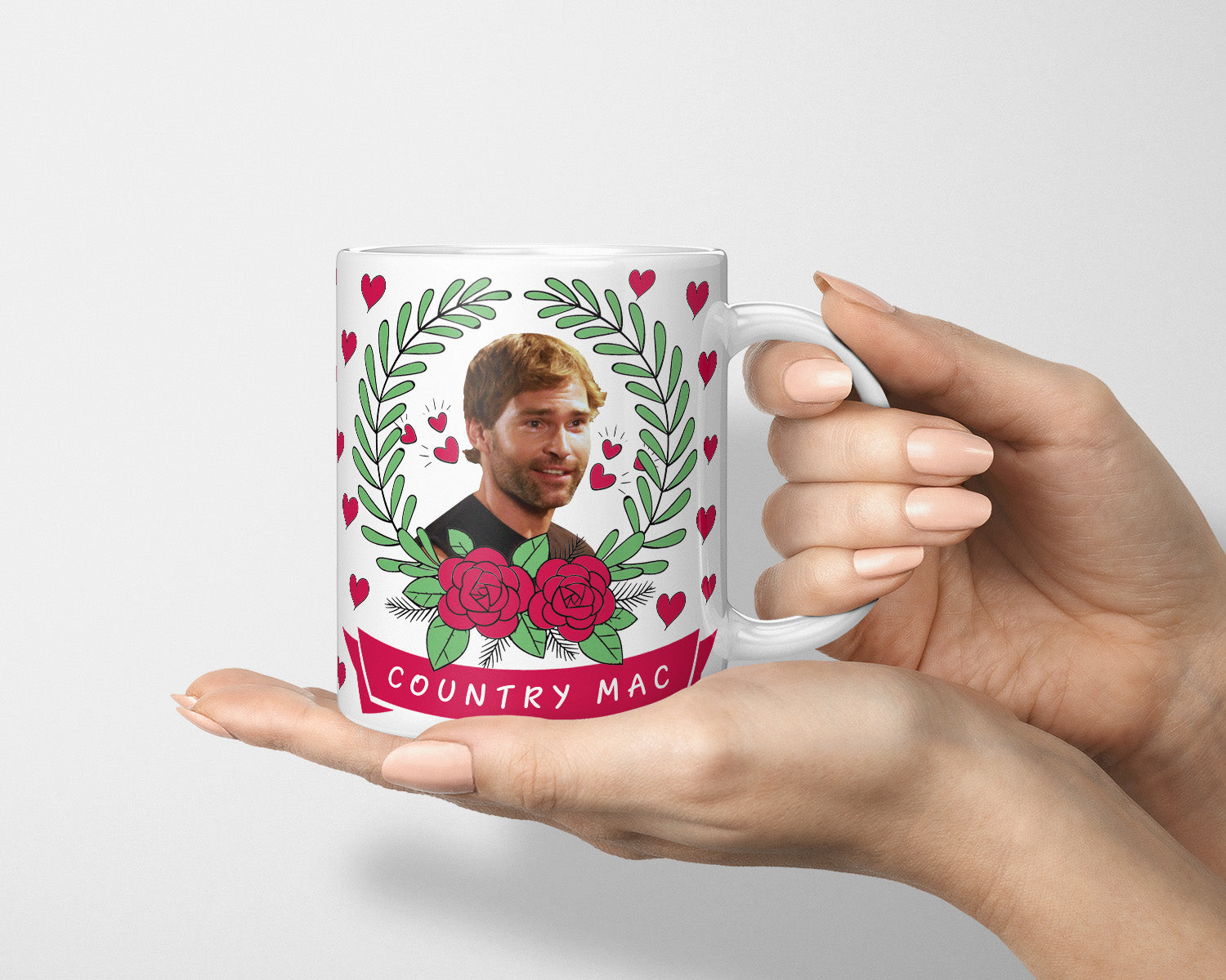 Country Mac Mug, Country Mac Mug Love Hearts, Cute, Country Mac From Always Sunny In Philadelphia Mug, I'm Into Dudes, Novelty IASIP Mug