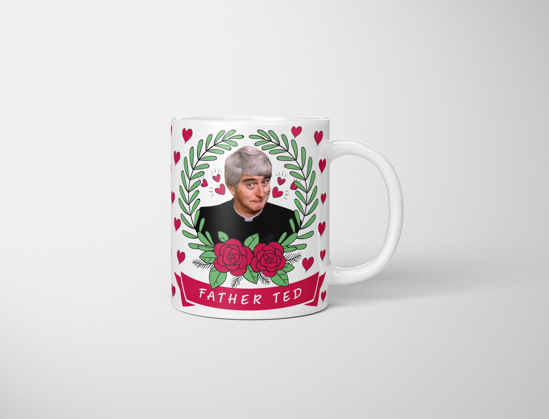 Father Ted, Father Ted Crilly, Love Hearts Mug, Cute, Father Ted Fan, Father Ted TV Show, Dermot Morgan, Novelty Father Ted Gift, Funny Mug