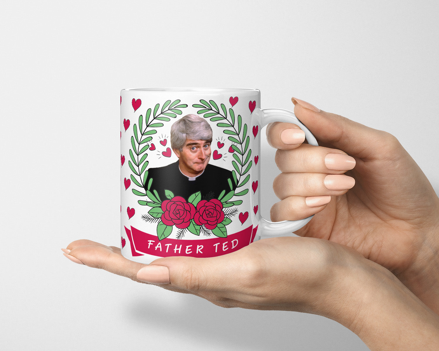 Father Ted, Father Ted Crilly, Love Hearts Mug, Cute, Father Ted Fan, Father Ted TV Show, Dermot Morgan, Novelty Father Ted Gift, Funny Mug