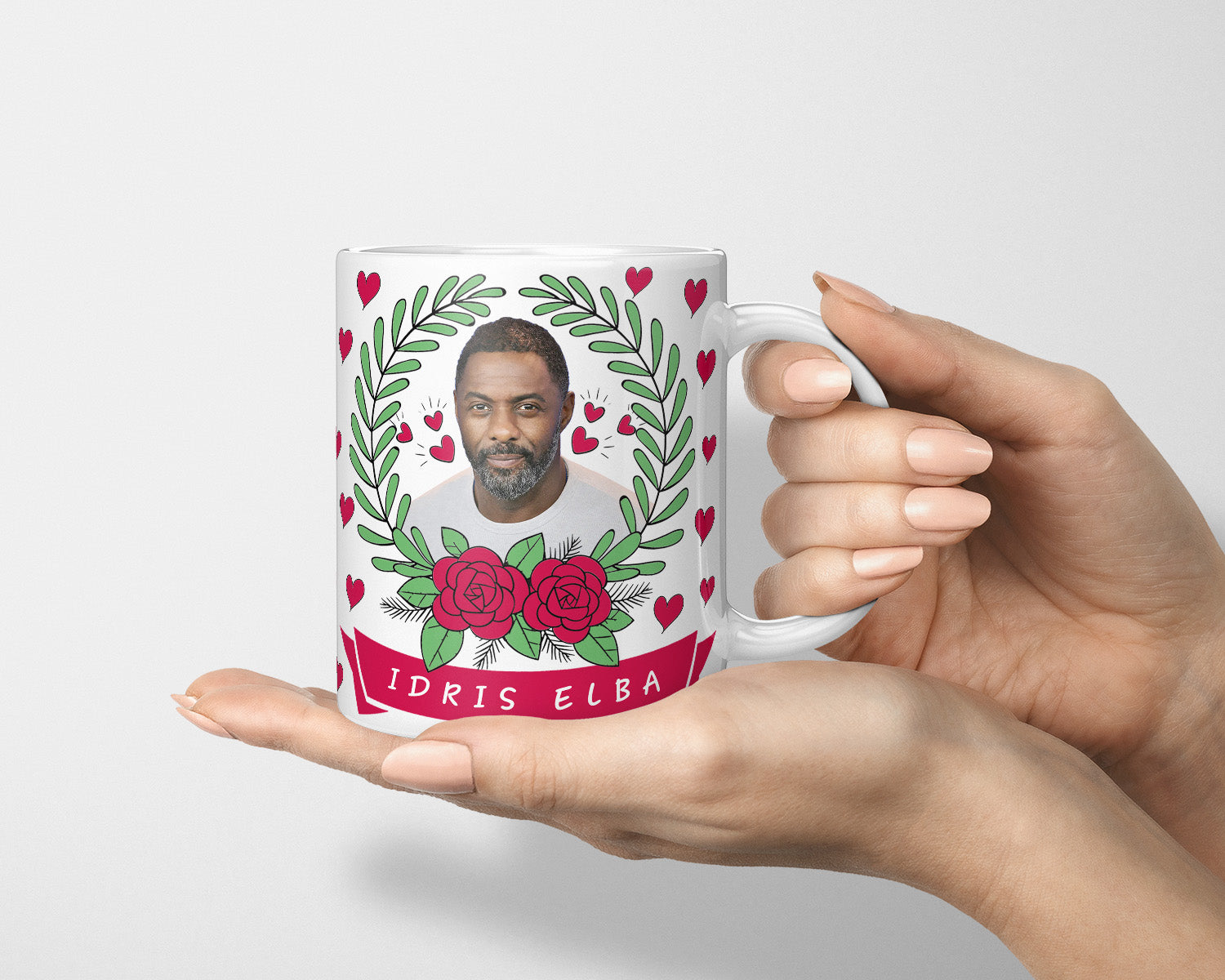 Idris Elba Mug, Idris Elba Love Hearts, Cute, Idris Elba Fan Mug, Gift For Idris Elba Fan, Idris Elba, Luther, Stringer Bell, DJ, Actor UK