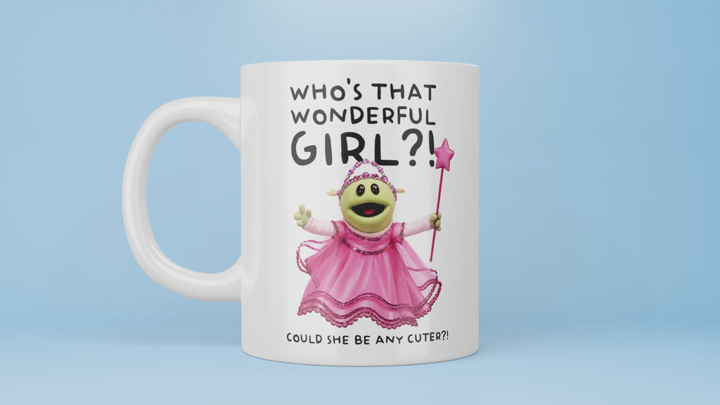 Who's That Wonderful Girl Meme, Wonderful Girl Alien Mug, Nana, Could She Be Any Cuter? Memes On A Mug, Personalised, Funny Meme Mugs