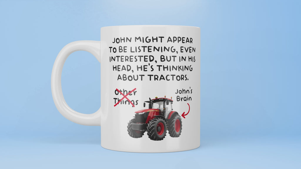 Best Tractors Mug, I'm Thinking About Tractors, Custom Name, Personalised Tractors Mug, Perfect Dad, Grandad Gift, Farmer, Farmer Mug