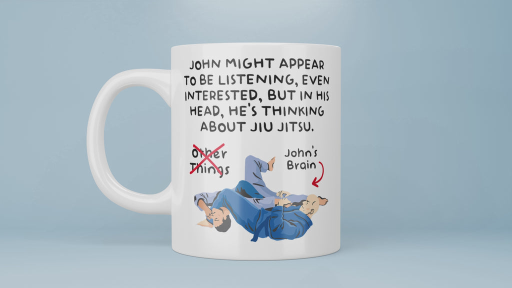 Best Jiu Jitsu Mug, In My Head, I'm Thinking About Jiu Jitsu, Custom Name, Personalised Brazilian Jiu Jitsu Mug, BJJ Mug, Bjj Gift