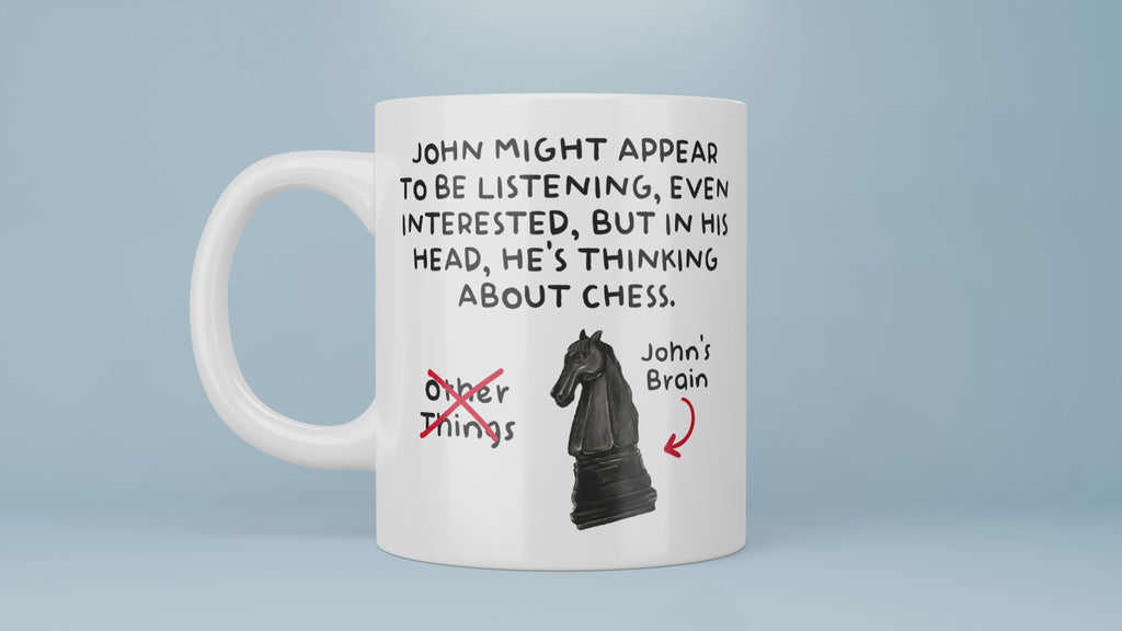 Best Chess Mug, In My Head, I'm Thinking About Chess Custom Name, Personalised Chess Mug, Grandmaster Gift, Someone Who Loves Playing Chess