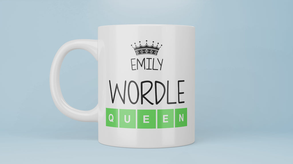 Best Custom Wordle Mug, Wordle Queen Mug, Name On Wordle Mug, Friend Who Loves Wordle Gift For Wordle Player, Lover, Board Game