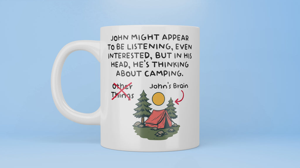 Best Camping Mug, In My Head, I'm Thinking About Camping, Custom Name, Personalised Camping Mug, Backpacking, Hiking, Outdoor, Adventurer