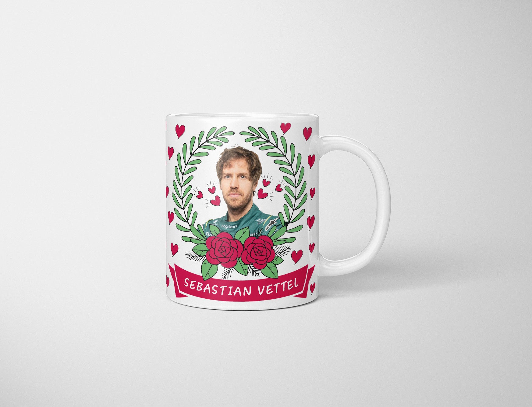 Sebastian Vettel Fan Mug, Sebastian Vettel Cute Gift, Sebastian Vettel F1 Mug, F1 Fan Mug, Gift For Formula One Fan, Drive to Survive, AMAM