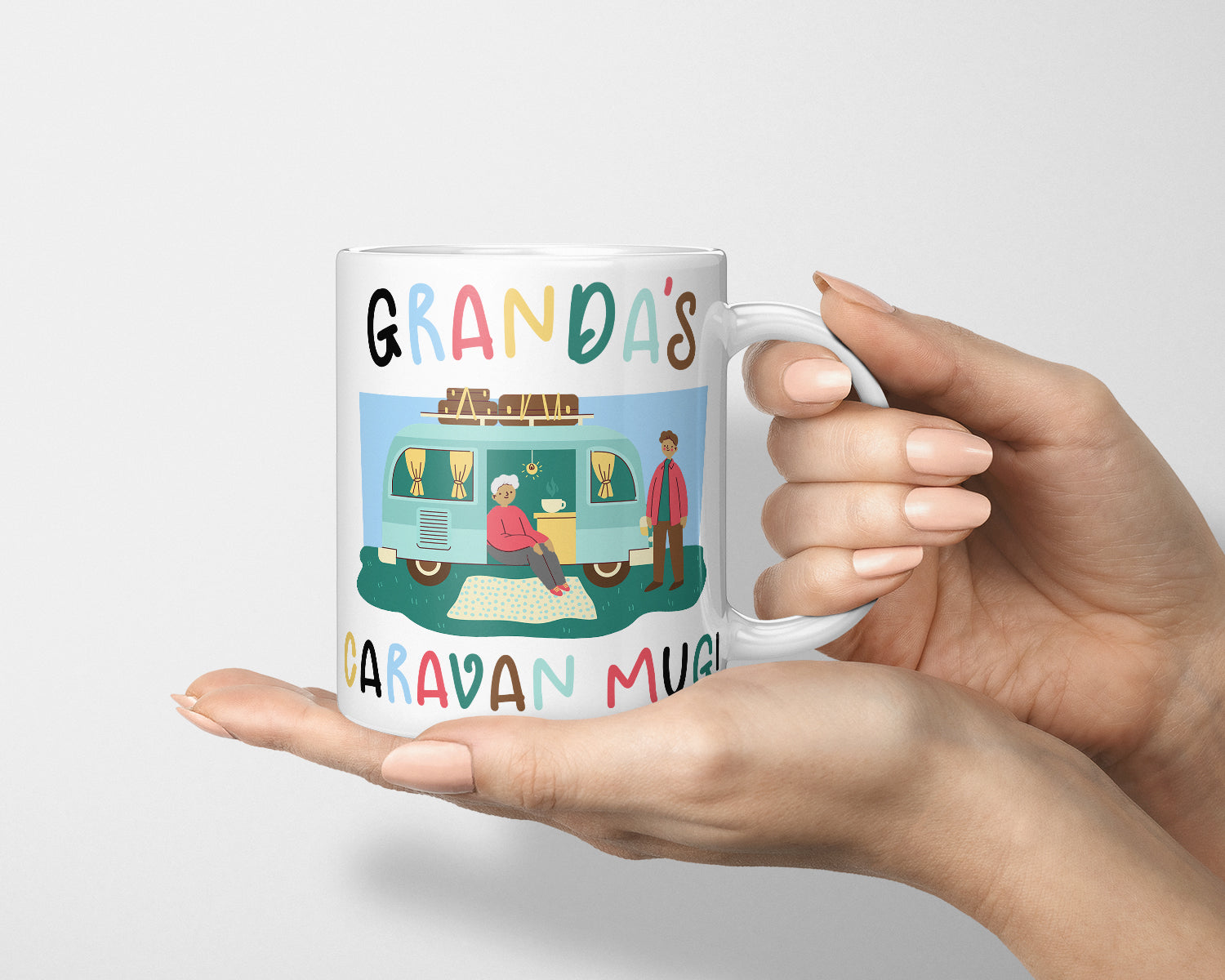 Granny, Grandad Caravan Mug, Caravan Mug, Granny's Caravan Mug, Granda's Caravan Mug, Mug For Grandad, Mug For Granny, Caravan Lovers Mug, Caravan Mug UK, Grandchild Caravan Mug