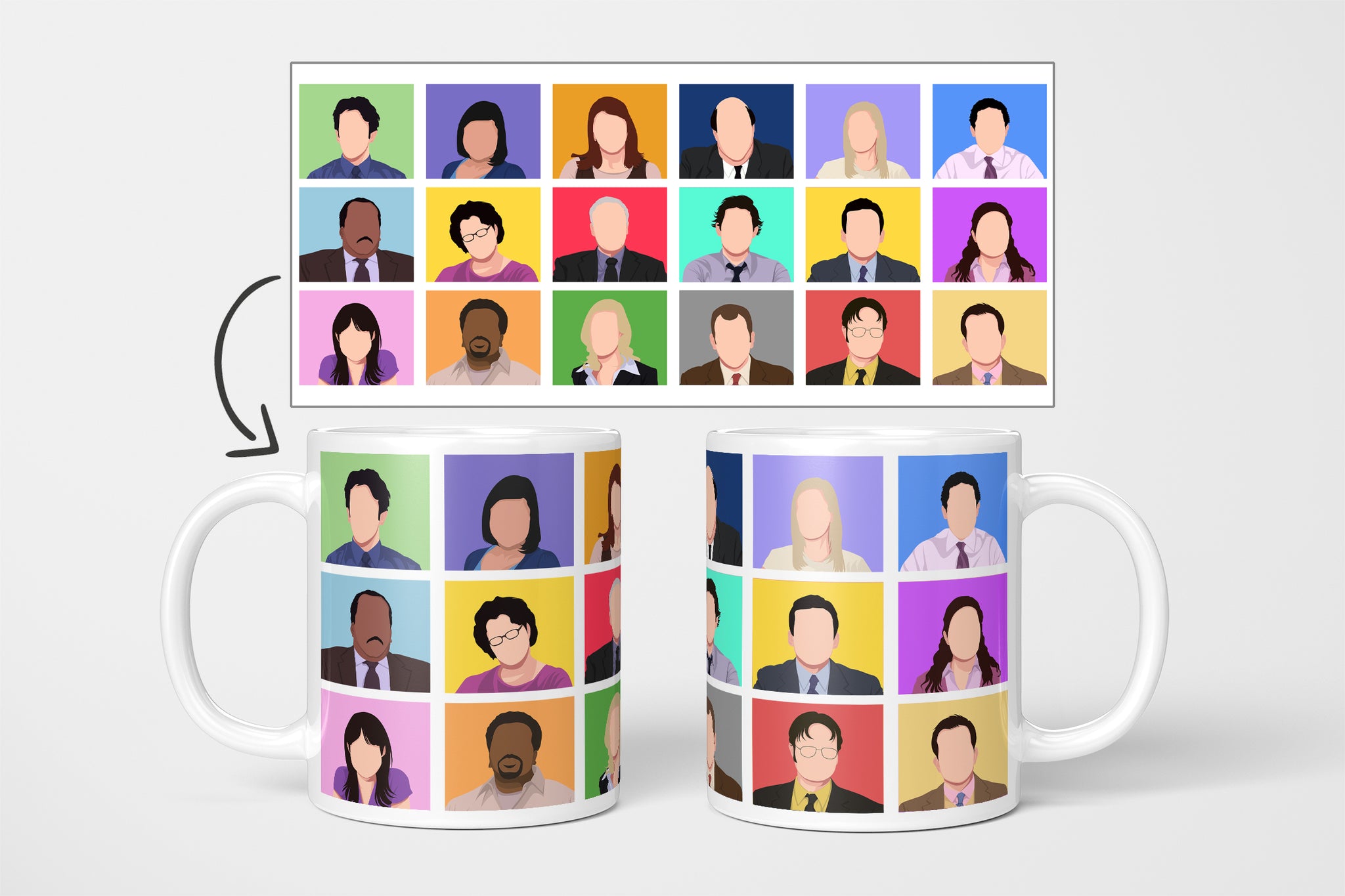 The Office US Cast Mug - Minimal Office Cast Mug
